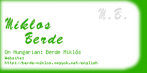 miklos berde business card